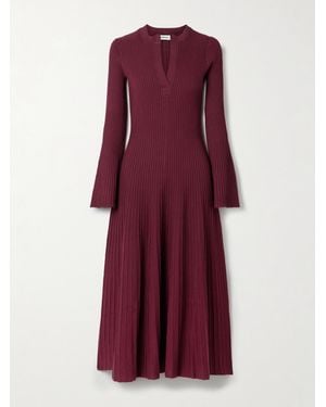 Jonathan Simkhai Genna Ribbed-Knit Midi Dress - Purple
