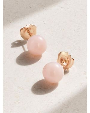 Irene Neuwirth Large Gumball 18-Karat Rose Opal Earrings - Natural