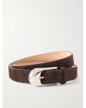 KHAITE Dome Suede Belt - Brown