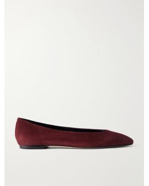 Aeyde Ellie Suede Ballet Flats - Red