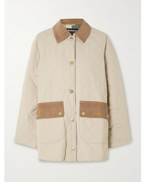 Barbour Corinne Cotton Corduroy-Trimmed Quilted Shell Jacket - Natural