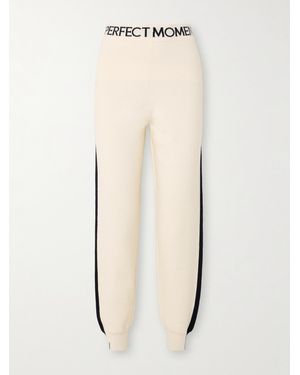 Perfect Moment La Tour Intarsia Wool-Blend Tapered Track Trousers - Natural