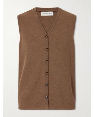 Veronica de Piante Alice Merino Wool Cardigan Vest - Brown