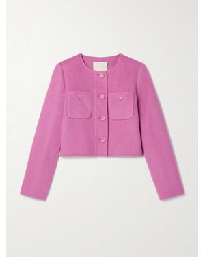 Ulla Johnson Eve Cropped Wool-Blend Felt Jacket - Pink