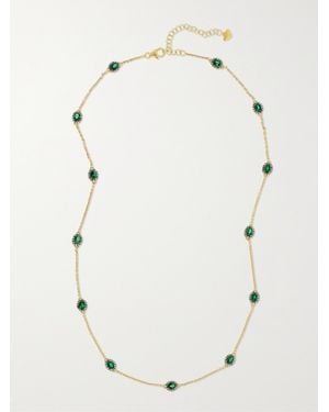 AMRAPALI LONDON Rajasthan 18-Karat, Rhodium-Plated, Emerald And Diamond Necklace - Natural