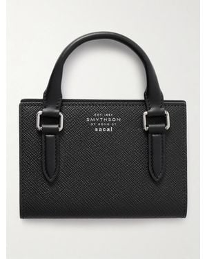 Smythson Sacai Textured-Leather Passport Holder - Black