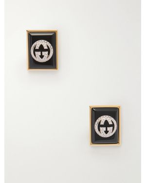 Gucci Crystal-Embellished-Tone Resin Earrings - White