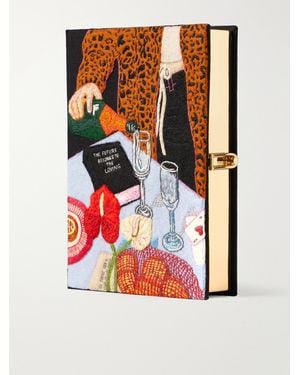 Olympia Le-Tan The Loving Embroidered Canvas Clutch - Multicolour