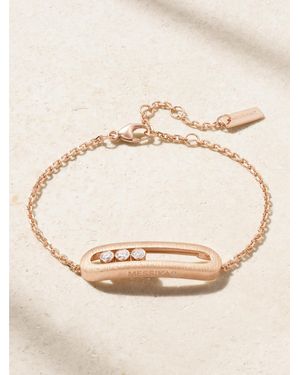 Messika Move Classique Ciselé 18-Karat Rose Diamond Bracelet - Neutre