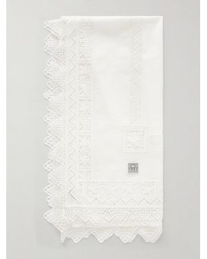 TOTEME Lace-Trimmed Cotton-Voile Scarf - White