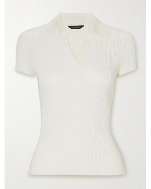 Tシャツ・カットソー BALENCIAGA White viscose blend polo shirt BALENCIAGA $1150 White Interwinded Polo Shirt New And