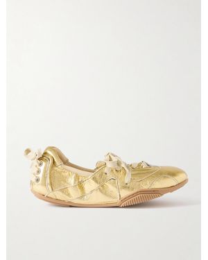 Acne Studios Metallic Leather Sneakers - Natural
