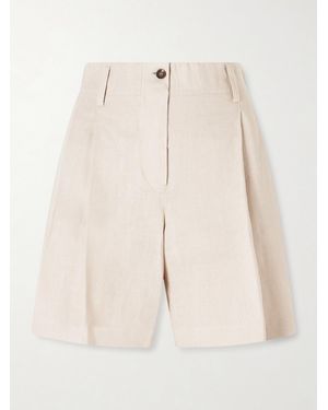 Brunello Cucinelli Pleated Linen Shorts - Natural