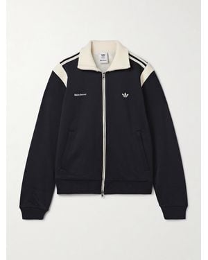 adidas Originals Wales Bonner Two-Tone Jersey Track Jacket - Black