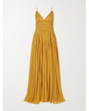 Ulla Johnson Atrani Tiered Silk-Chiffon Gown - Yellow