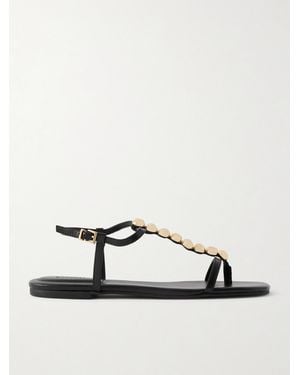 Jonathan Simkhai Amaya Embellished Leather Flats - Black