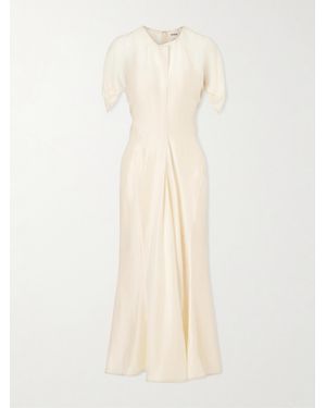 KHAITE Ria Silk-Blend Midi Dress - Natural