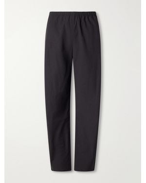 La Ligne Colby Cotton-Poplin Wide-Leg Pants - Blue