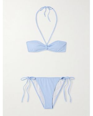 Lisa Marie Fernandez Neckholder-Bikini Aus Crêpe Mit Raffungen - Weiß