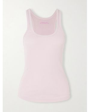 Isabel Marant Thea Tanktop Aus Geripptem Baumwoll-Jersey Mit Stickerei - Pink