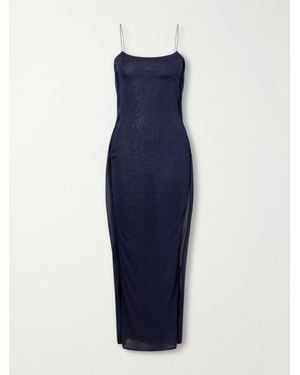 Jacquemus The Plumetis Knitted Maxi Dress - Blue