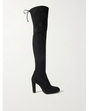 Stuart Weitzman Highland Overknees Aus Veloursleder - Schwarz