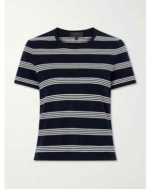 Nili Lotan Lansie Striped Cotton-Jersey T-Shirt - Blue