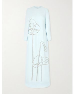 Costarellos Zarie Robe Aus Crêpe Mit Kristallen - Blau