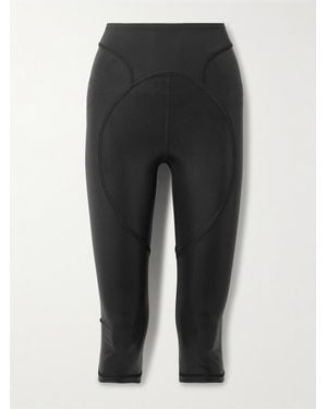 adidas By Stella McCartney Verkürzte Leggings Aus Recyceltem Metallic-Material - Schwarz
