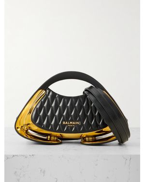 Balmain Jolie Madame Small-Tone And Quilted Shoulder Bag - Black