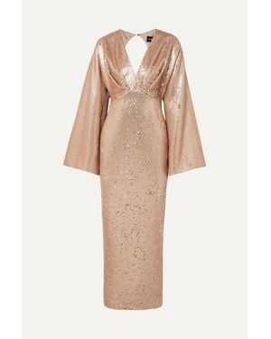 Rasario Sequined Crepe Gown - Natural