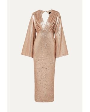 Rasario Sequined Crepe Gown - Natural