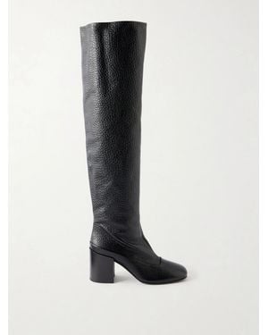 Dries Van Noten Leather Over-The-Knee Boots - Black