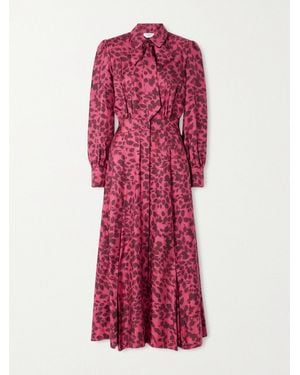 Gabriela Hearst Phelan Pussy-Bow Printed Silk-Twill Midi Dress - Red