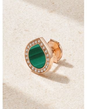 Repossi Antifer 18-Karat Rose, Malachite And Diamond Single Earring - Natural
