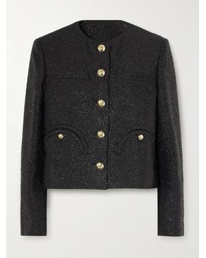 Blazé Milano Shamo Embellished Metallic Woven Jacket - Black