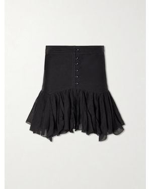 Isabel Marant Daneen Cotton-Blend Mini Skirt - Black