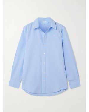 Mother The Bestie Embroidered Cotton Shirt - Blue