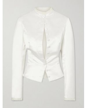 Colleen Allen Silk-Duchesse Jacket - White
