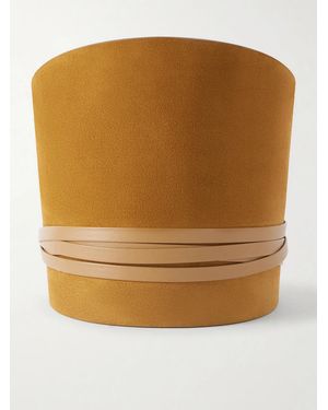 DEHANCHE Undone Leather-Trimmed Suede Waist Belt - Natural