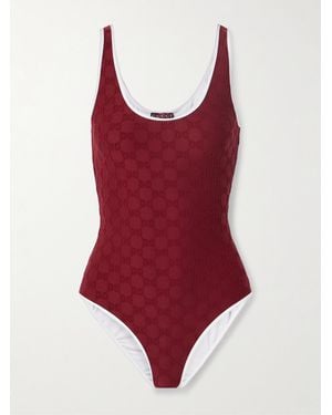 Gucci Lido Badeanzug Aus Frottee Mit Jacquard-Muster