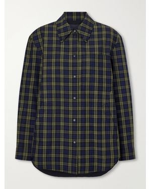 Tibi Checked Shirt Jacket - Black