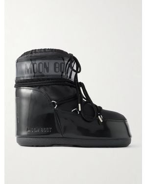 Moon Boot Icon Glow Glance Schneestiefel Aus Satin Und Pvc - Schwarz