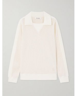 Wales Bonner Song Open-Knit Cotton Polo Jumper - Natural