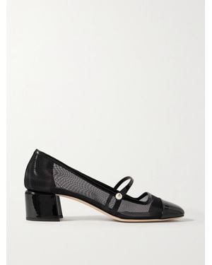 Jimmy Choo Elisa 45 Mary-Jane-Pumps Aus Mesh Und Lackleder - Schwarz
