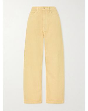 OSSOU Mid-Rise Wide-Leg Jeans - Yellow
