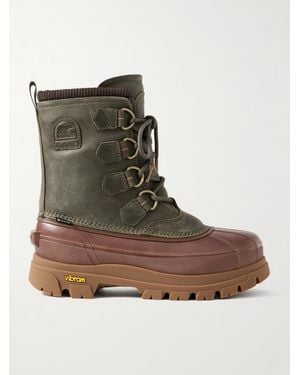 Sorel Barbour Caribou Horizon Schnürstiefel Aus Leder Und Gore-Tex Mit Gummibesatz - Braun