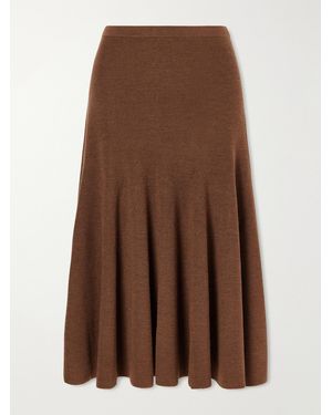 Ulla Johnson Azaria Merino Wool Midi Skirt - Brown