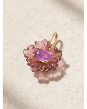Irene Neuwirth Tropical Flower 18-Karat Rose, Tourmaline And Sapphire Pendant - Pink