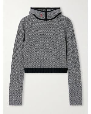 Perfect Moment Jazzy Jacquard-Knit Wool And Cashmere-Blend Hoodie - Grey